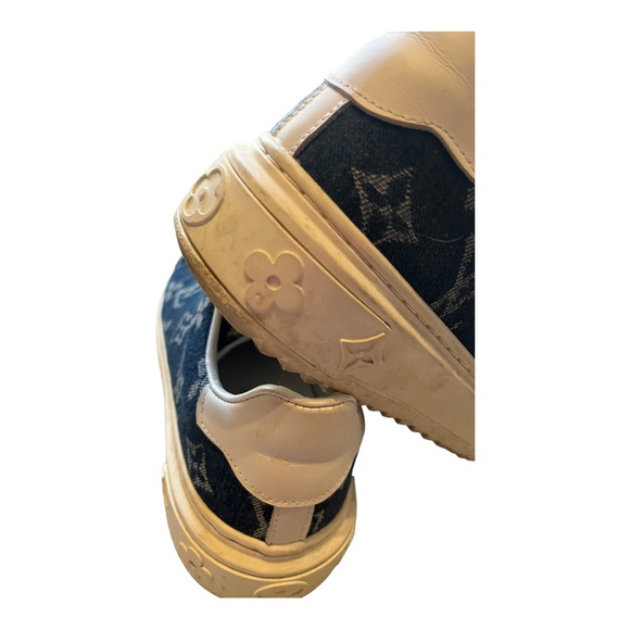 Louis Vuitton Time Out Low Top Denim Monogram Sneakers - Picture 8 of 16
